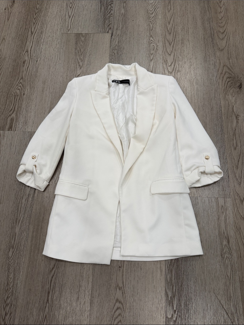ZARA white ThreeSleeve Tailored Blazer